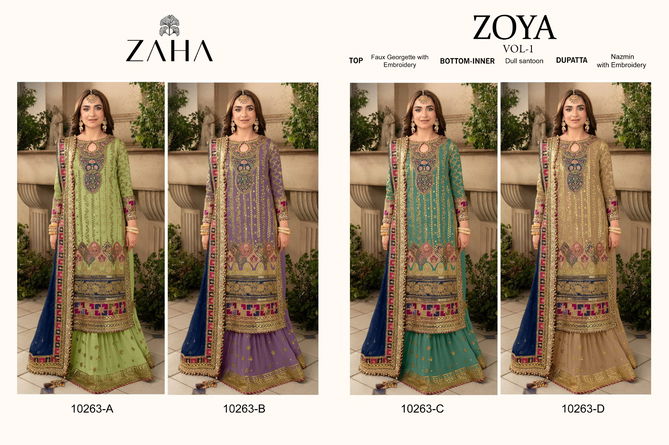 Zoya Vol 1 By Zaha Georgette Wedding Wear Pakistani Suits Wholesale Price In Surat
